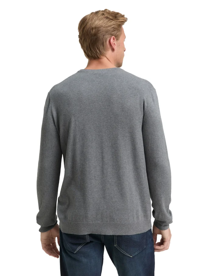 Pánský svetr TOM TAILOR šedý - XXL