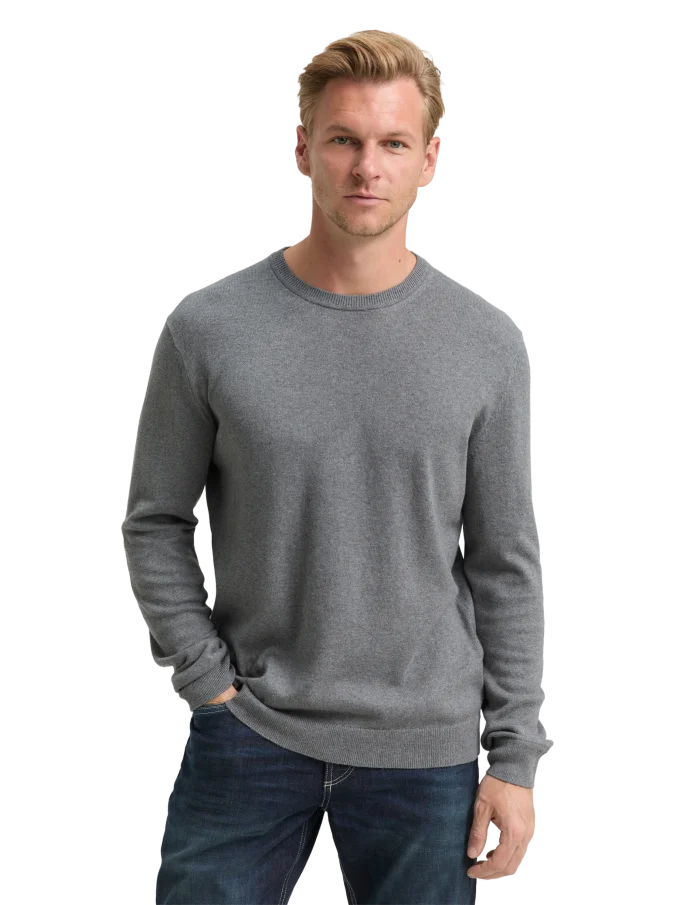 Pánský svetr TOM TAILOR šedý - XXL