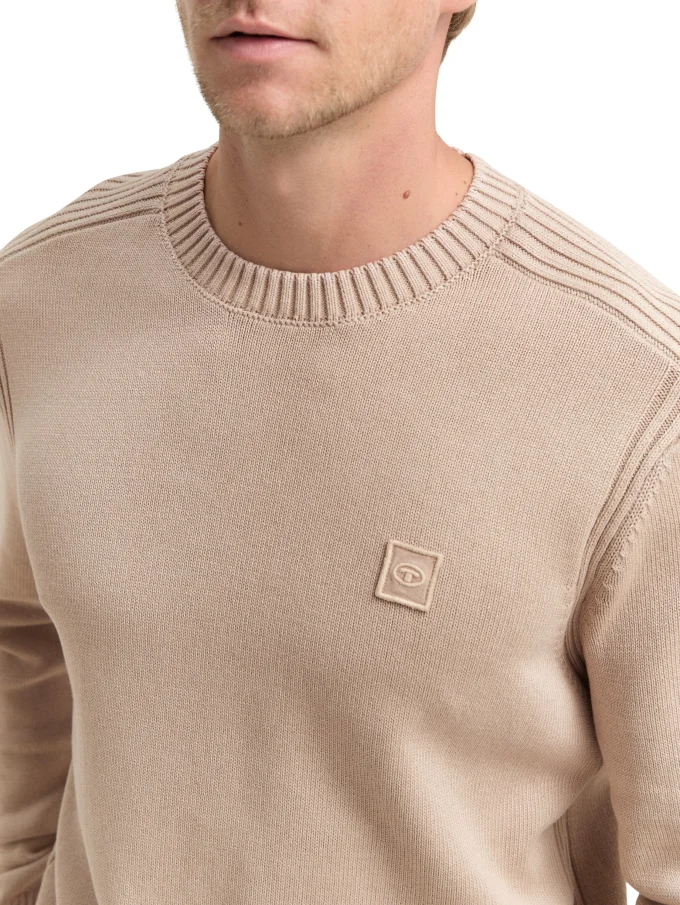 Pánský svetr TOM TAILOR béžový - XXL