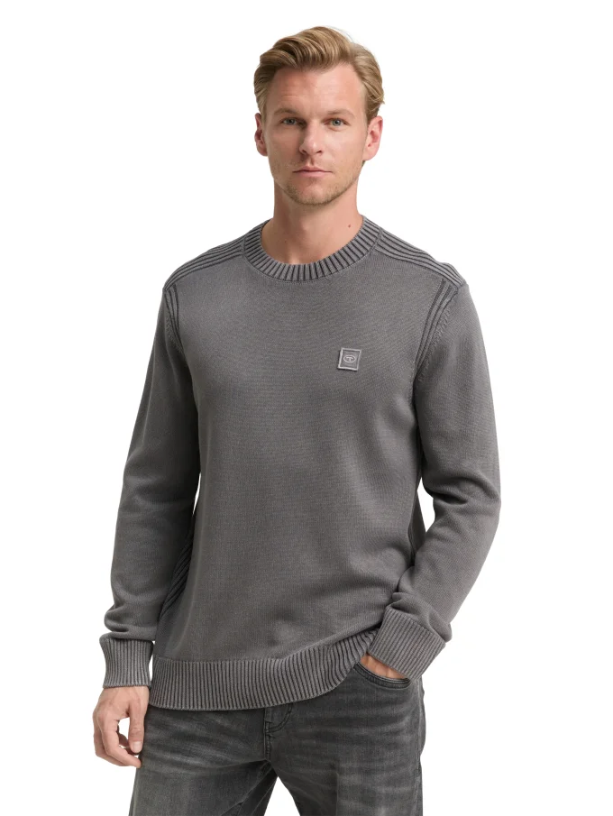 Pánský svetr TOM TAILOR šedý - XL