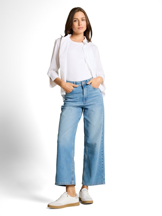 Dámské džíny TOM TAILOR TTNelma culotte světle modré-seprané - 27/28