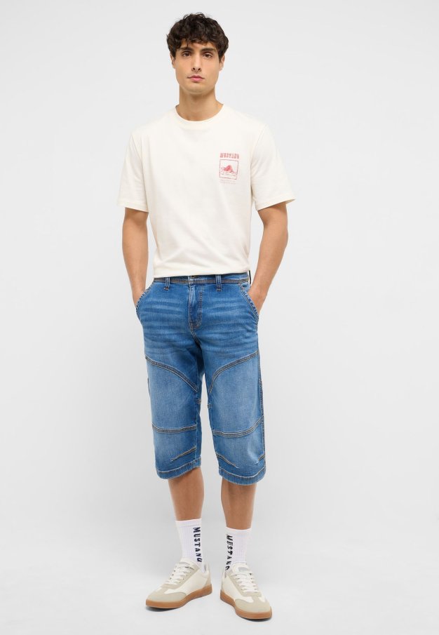 Pánské džínové kraťasy MUSTANG Freemont Shorts klasicky modré-seprané - 33