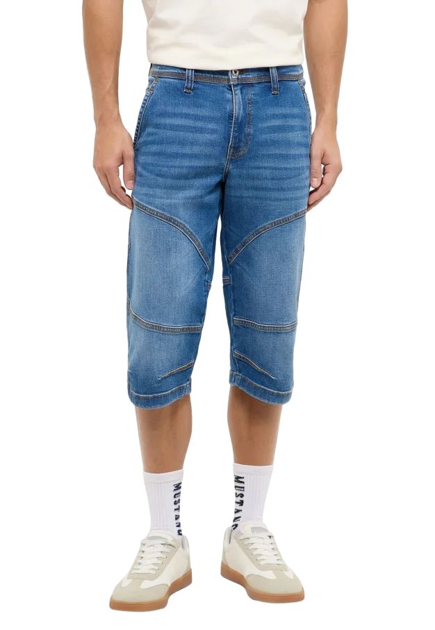 Pánské džínové kraťasy MUSTANG Freemont Shorts klasicky modré-seprané - 33