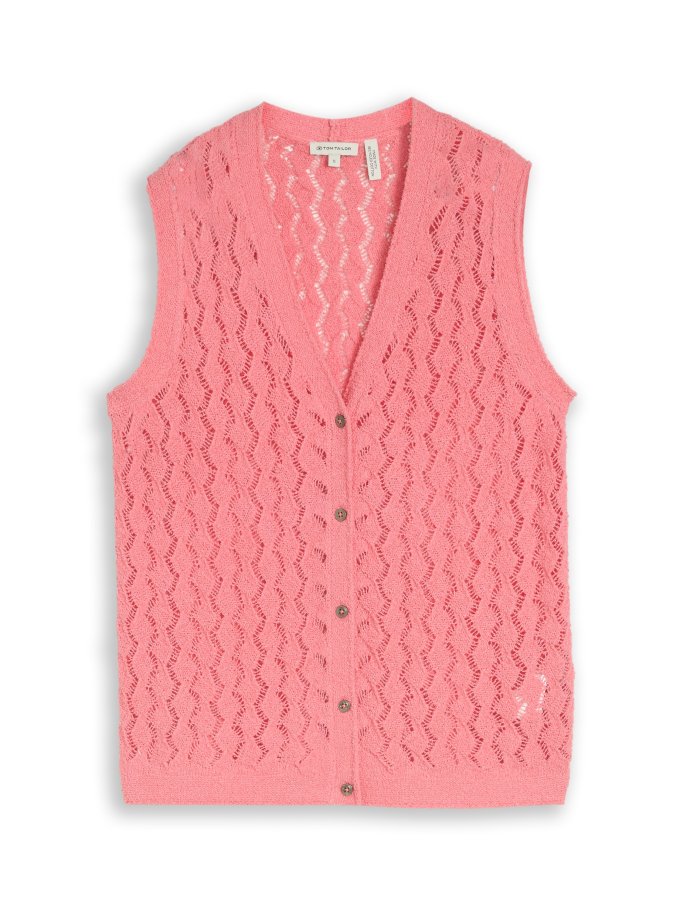 Dámská vesta TOM TAILOR růžová - L