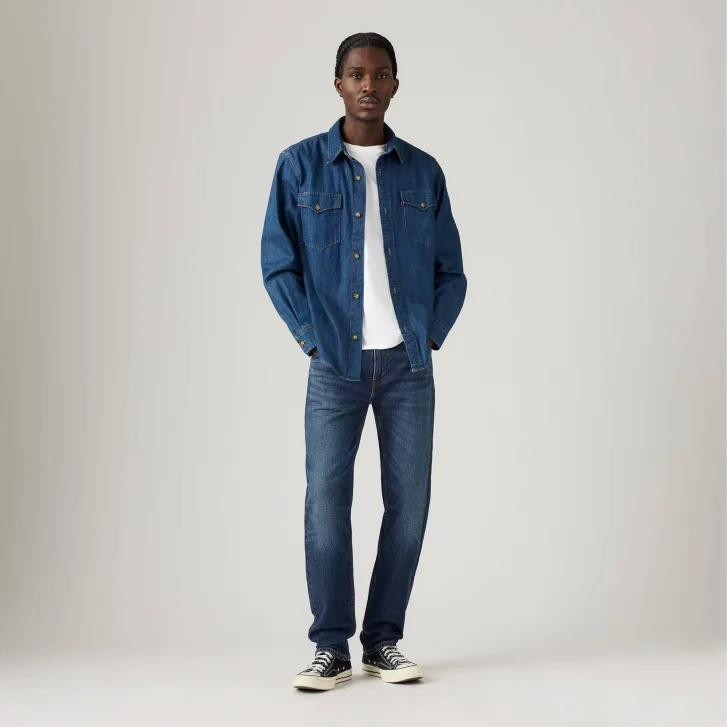 Pánské džíny LEVI'S 502 tmavě modré-seprané