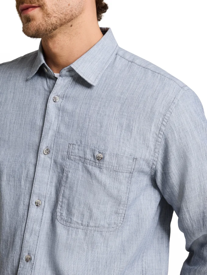 Pánská košile TOM TAILOR dlouhý rukáv modrá - 3XL