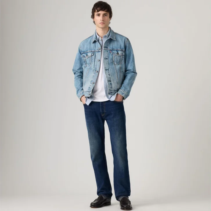 Pánské džíny LEVI'S 501 tmavě modré-seprané