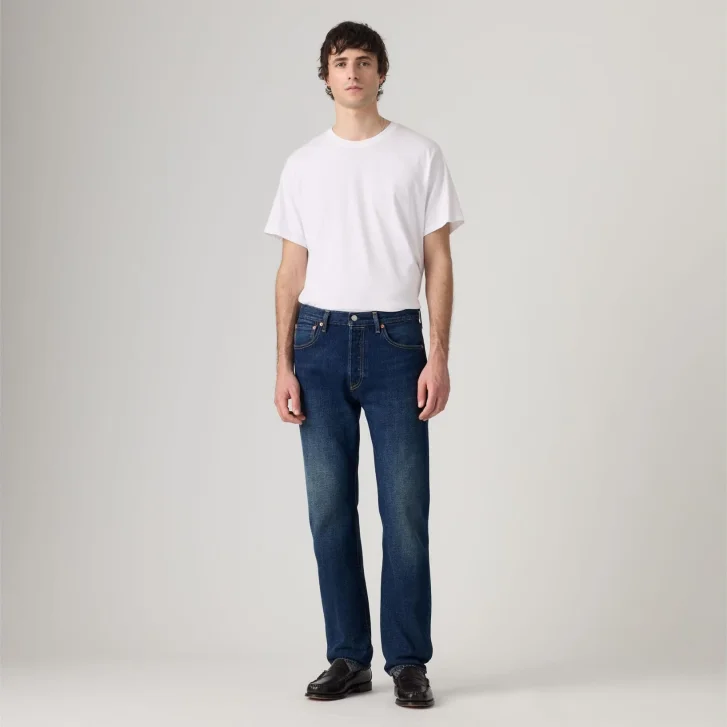 Pánské džíny LEVI'S 501 tmavě modré-seprané