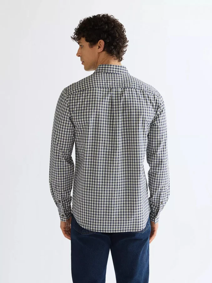 Pánská košile WRANGLER dlouhý rukáv modro-bílá