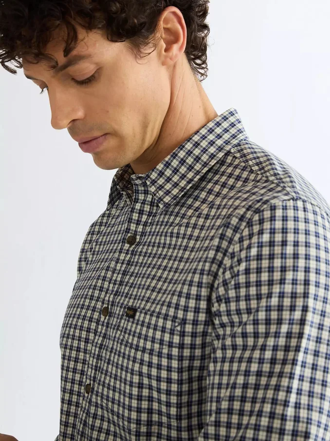 Pánská košile WRANGLER dlouhý rukáv modro-bílá